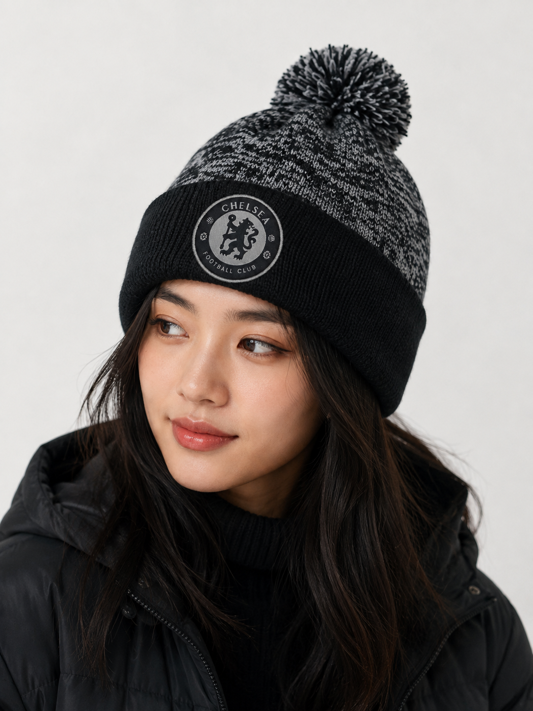 Chelsea Charcoal Bobble Hat
