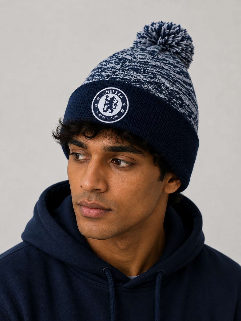 Chelsea Navy Bobble Hat