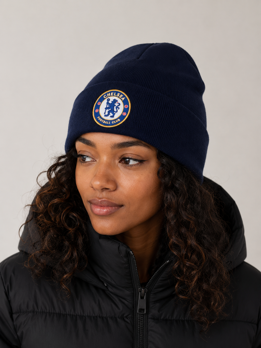Chelsea Navy Cuffed Beanie