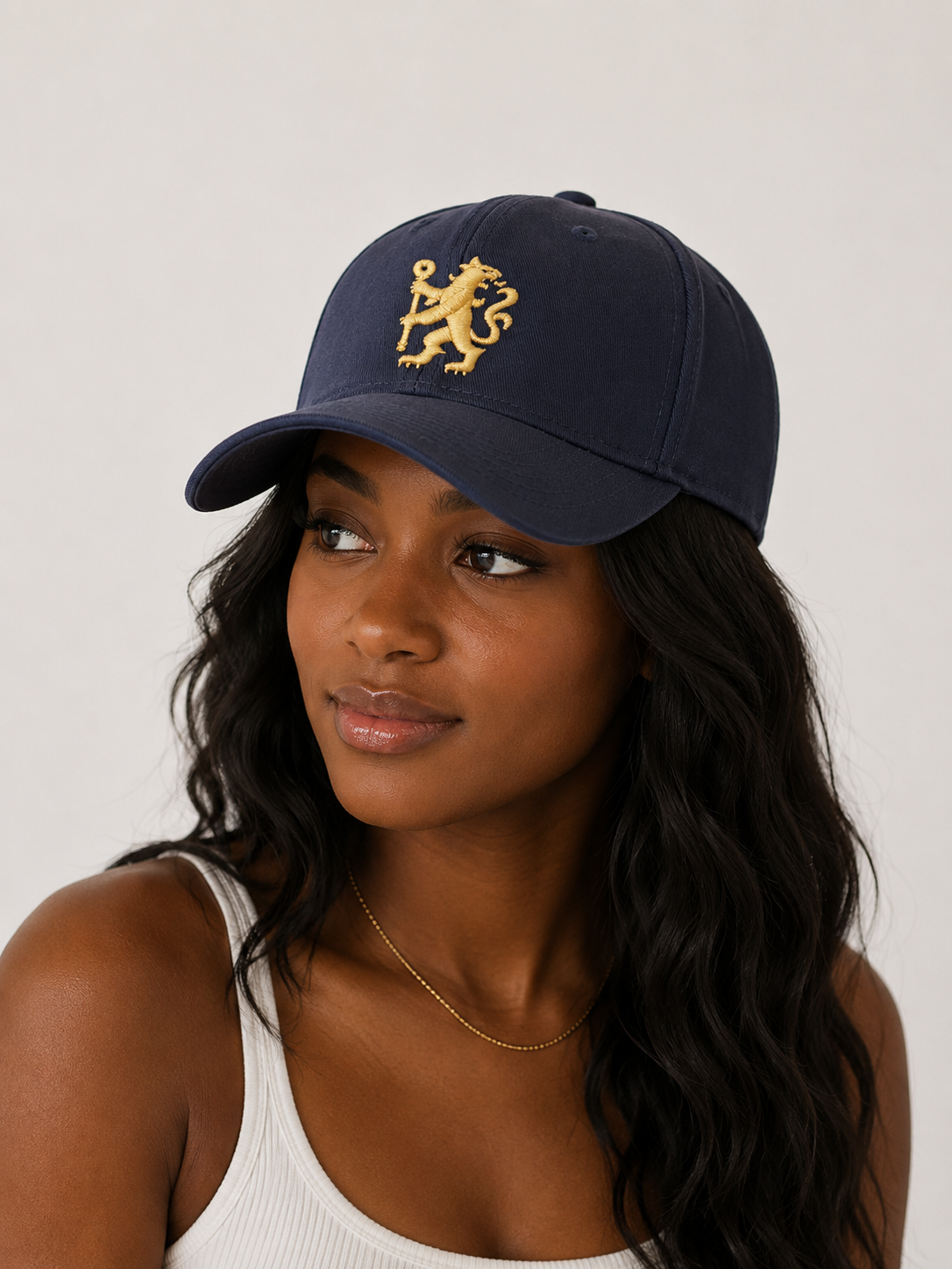 Chelsea Navy Gold Lion Baseball Cap