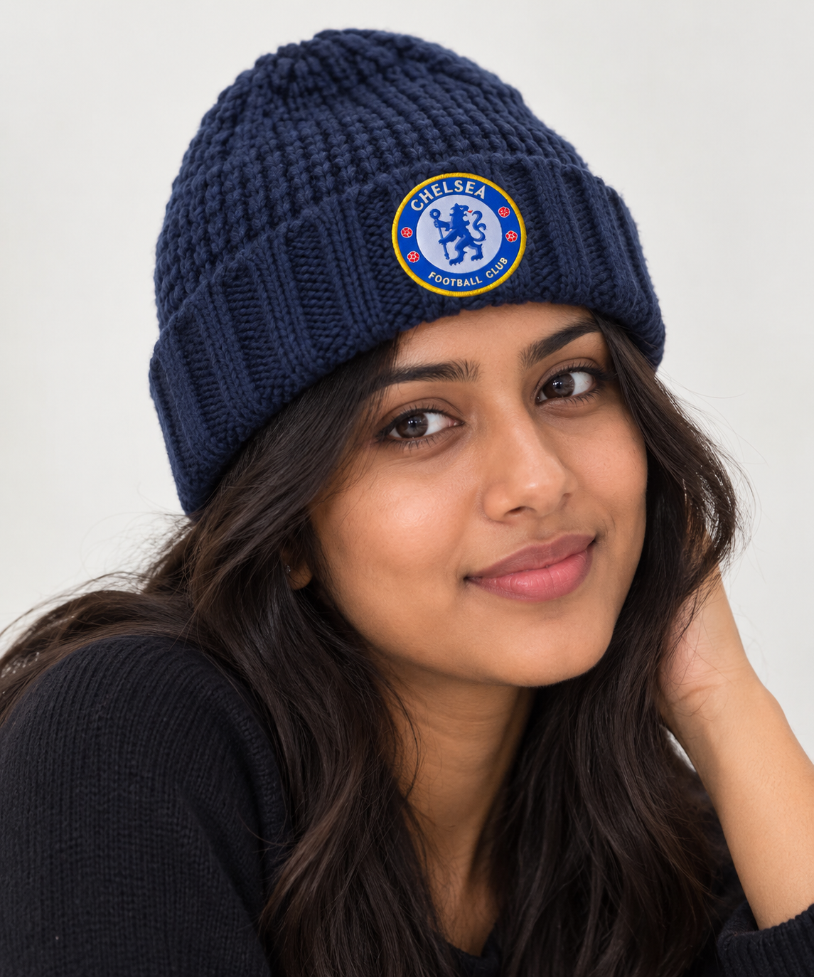 Chelsea Navy Knitted Beanie