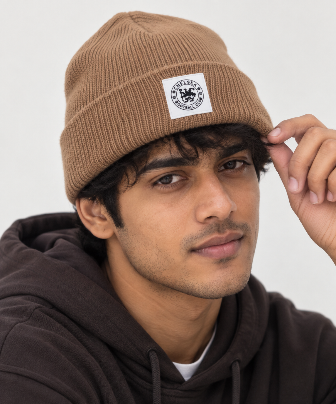 Chelsea Light Brown Cuffed Beanie