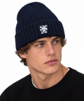 Chelsea Black White Lion Knitted Beanie
