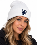 Chelsea White Navy Lion Beanie