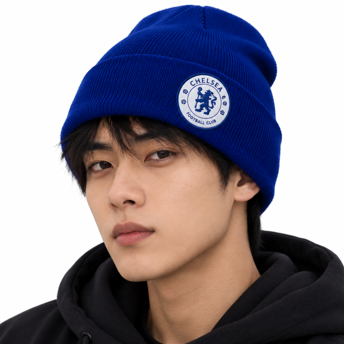 Chelsea Blue White Crest Beanie