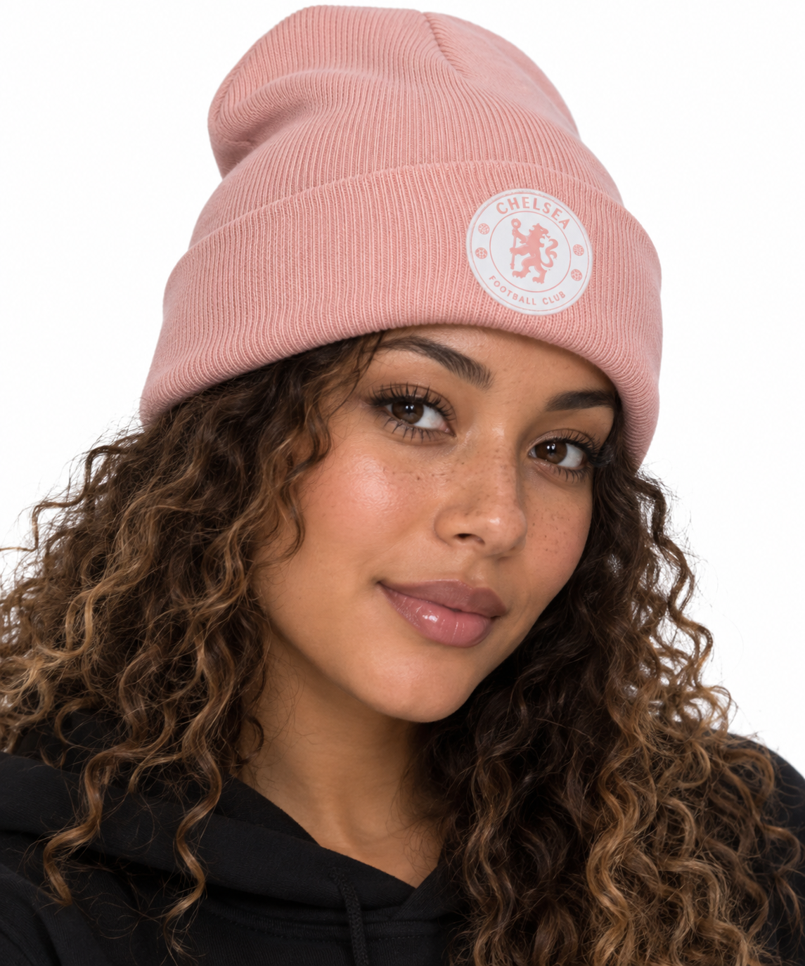 Chelsea Pink White Crest Beanie