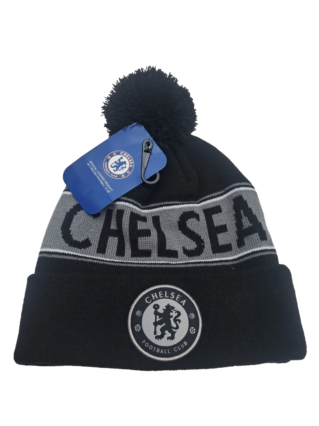 Chelsea Charcoal Wordmark Bobble Hat