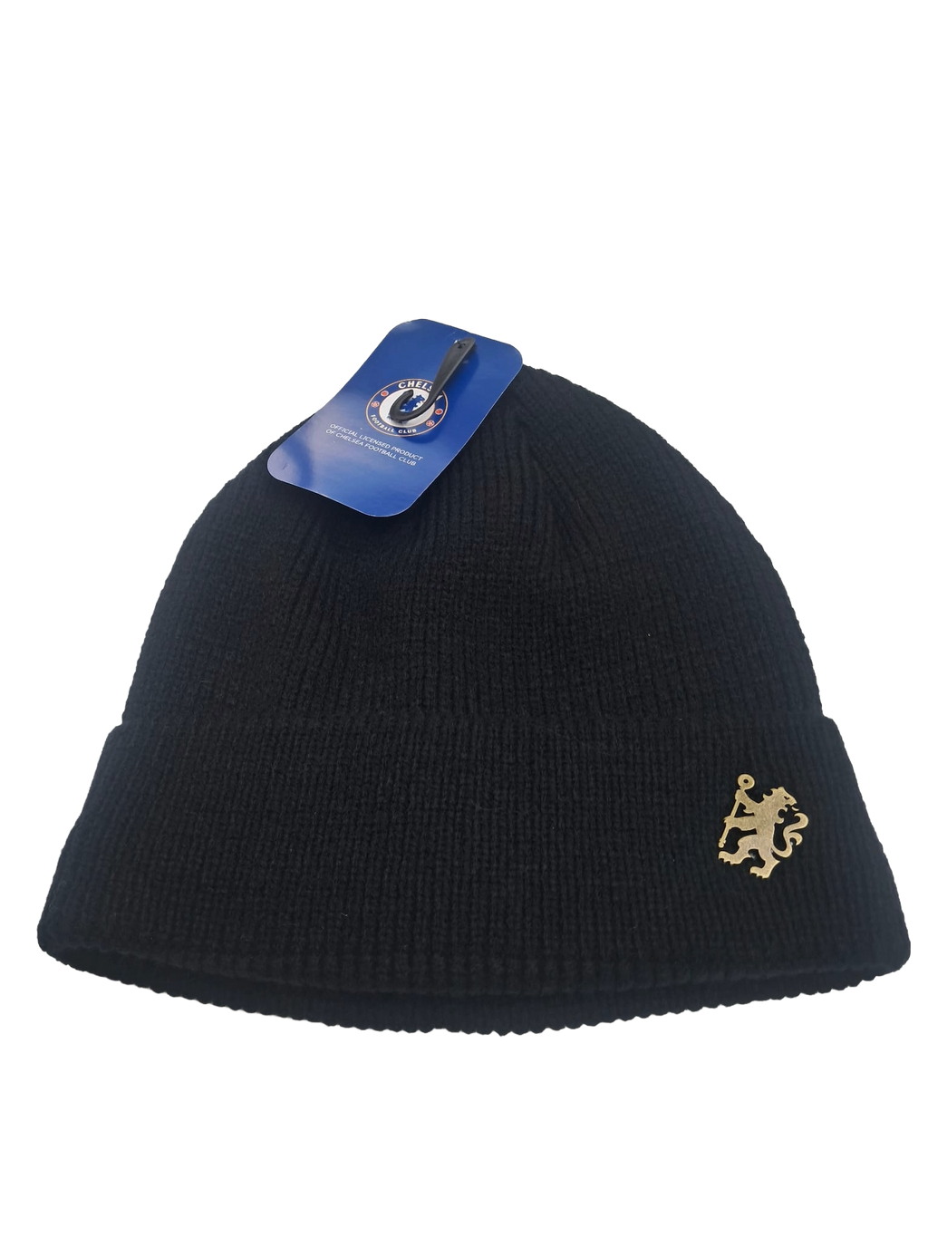 Chelsea Black Gold Lion Fleeced Cuffed Beanie